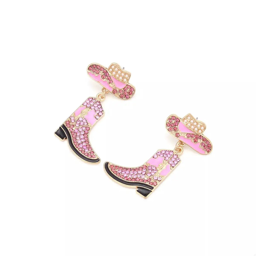 Cowboy Hat and Boot Dangle Earrings by Trendsi