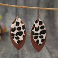 Leaf Shape Leather Dangle Earrings by Trendsi