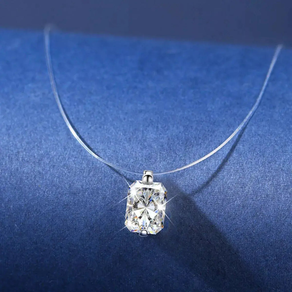 1 Carat Moissanite 925 Sterling Silver Necklace by Trendsi