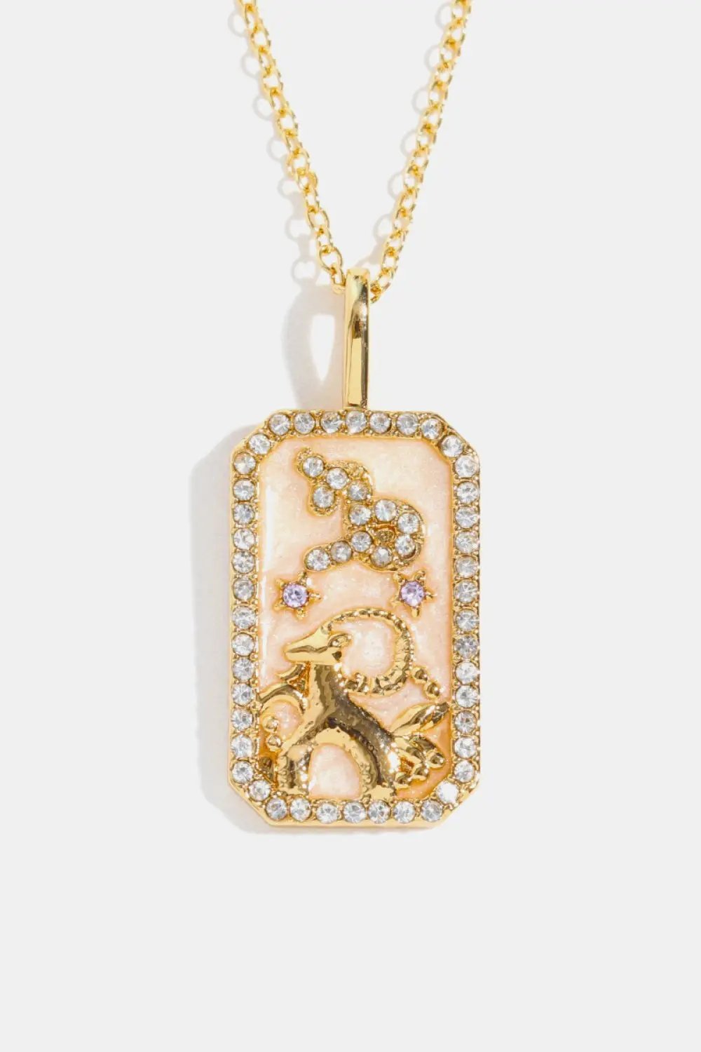 Rhinestone Constellation Pendant Copper Necklace by Trendsi