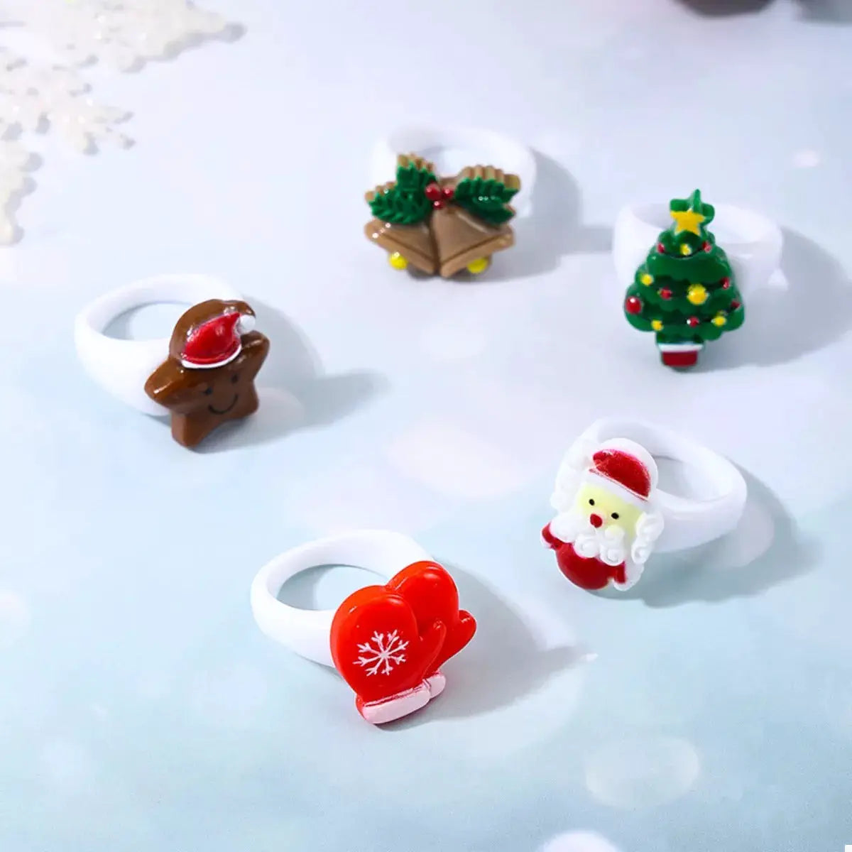 5 Piece Christmas-Themed Rings by Trendsi