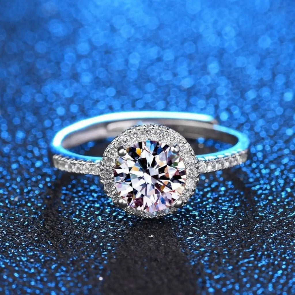 1 Carat Moissanite 925 Sterling Silver Ring by Trendsi