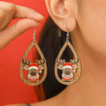 Christmas Reindeer Teardrop Dangle Earrings by Trendsi