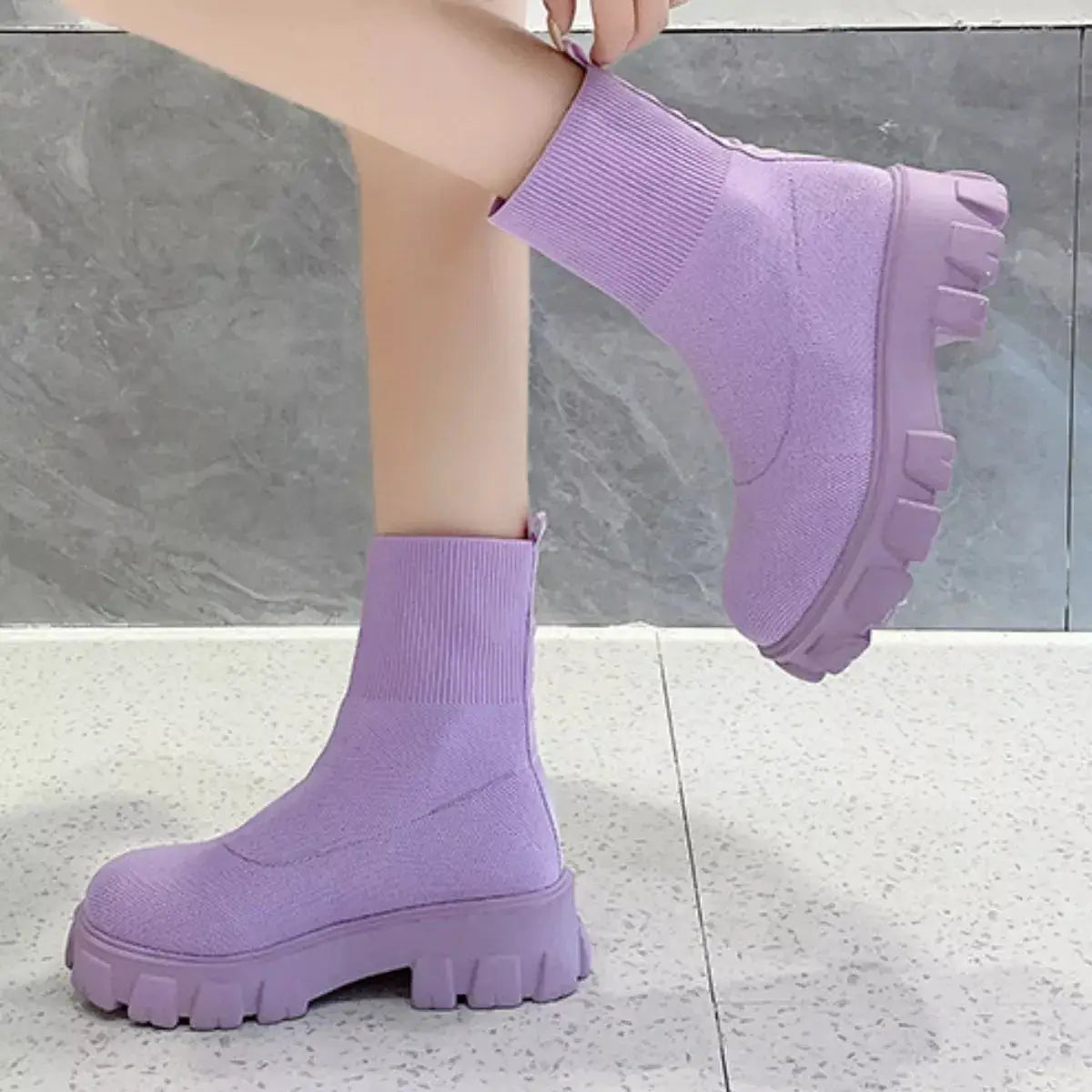 Round Toe Block Heels Boots by Trendsi