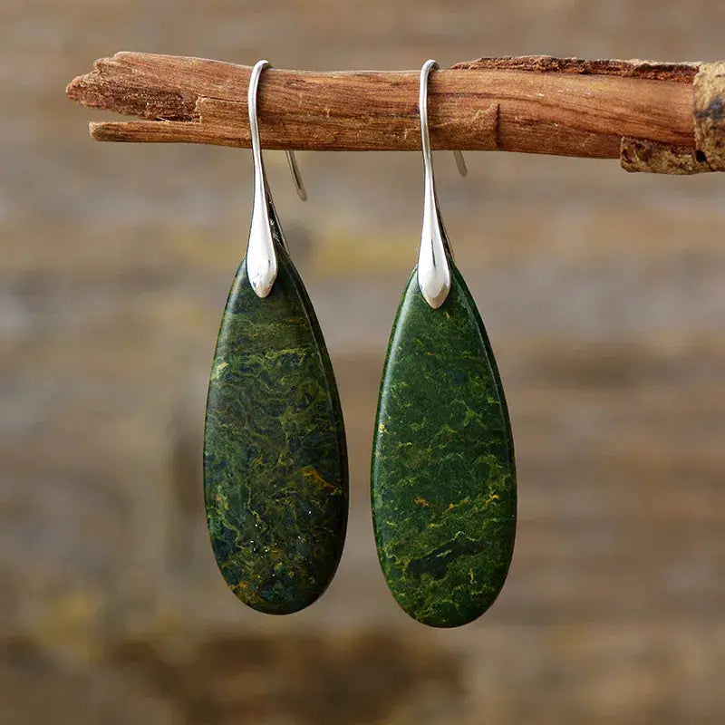 Natural Stone Waterdrop Shape Earrings by Trendsi