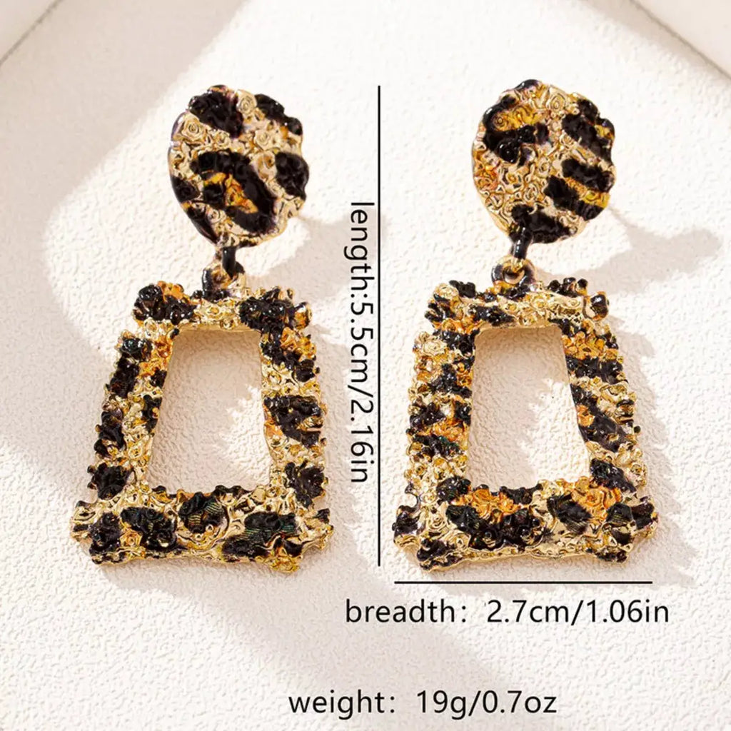 18K Gold-Plated Leopard Dangle Earrings by Trendsi