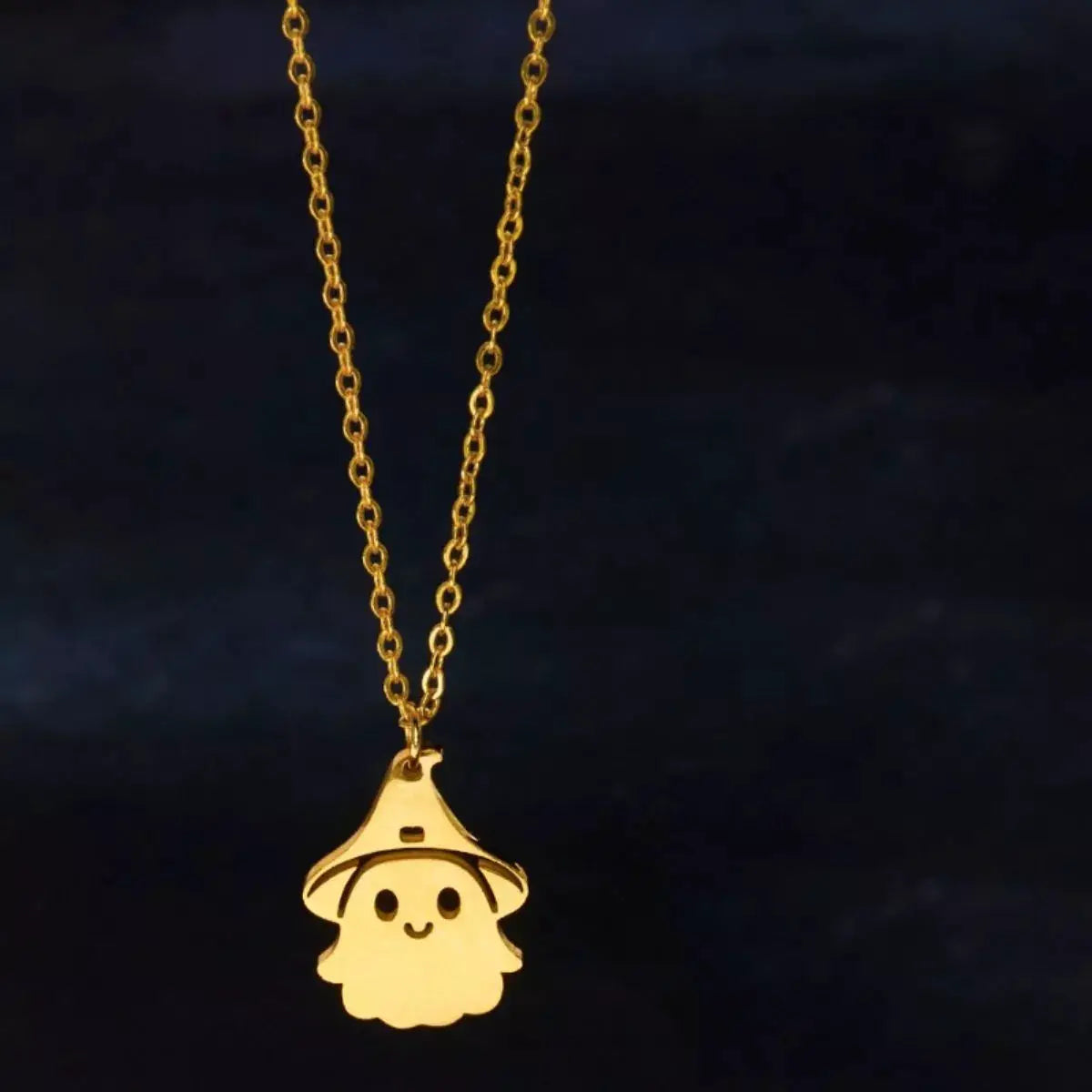 Halloween Ghost Pendant Necklace by Trendsi