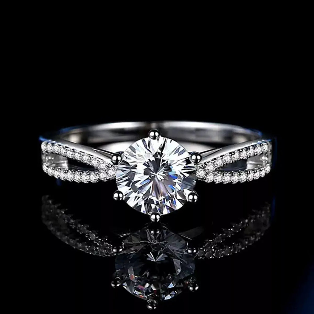 1 Carat Moissanite 925 Sterling Silver Ring by Trendsi