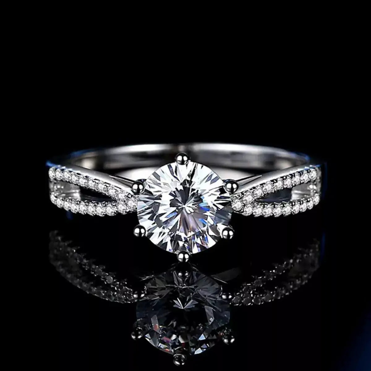 1 Carat Moissanite 925 Sterling Silver Ring by Trendsi
