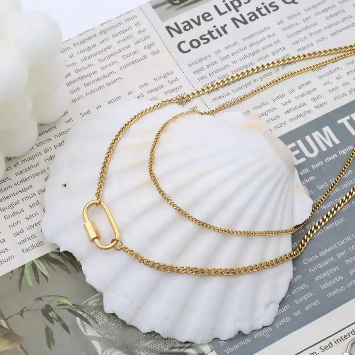 18K Gold-Plated Double Layered Necklace by Trendsi