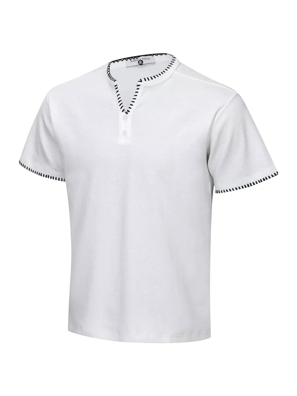 Men's Notched Short Sleeve Top by Trendsi