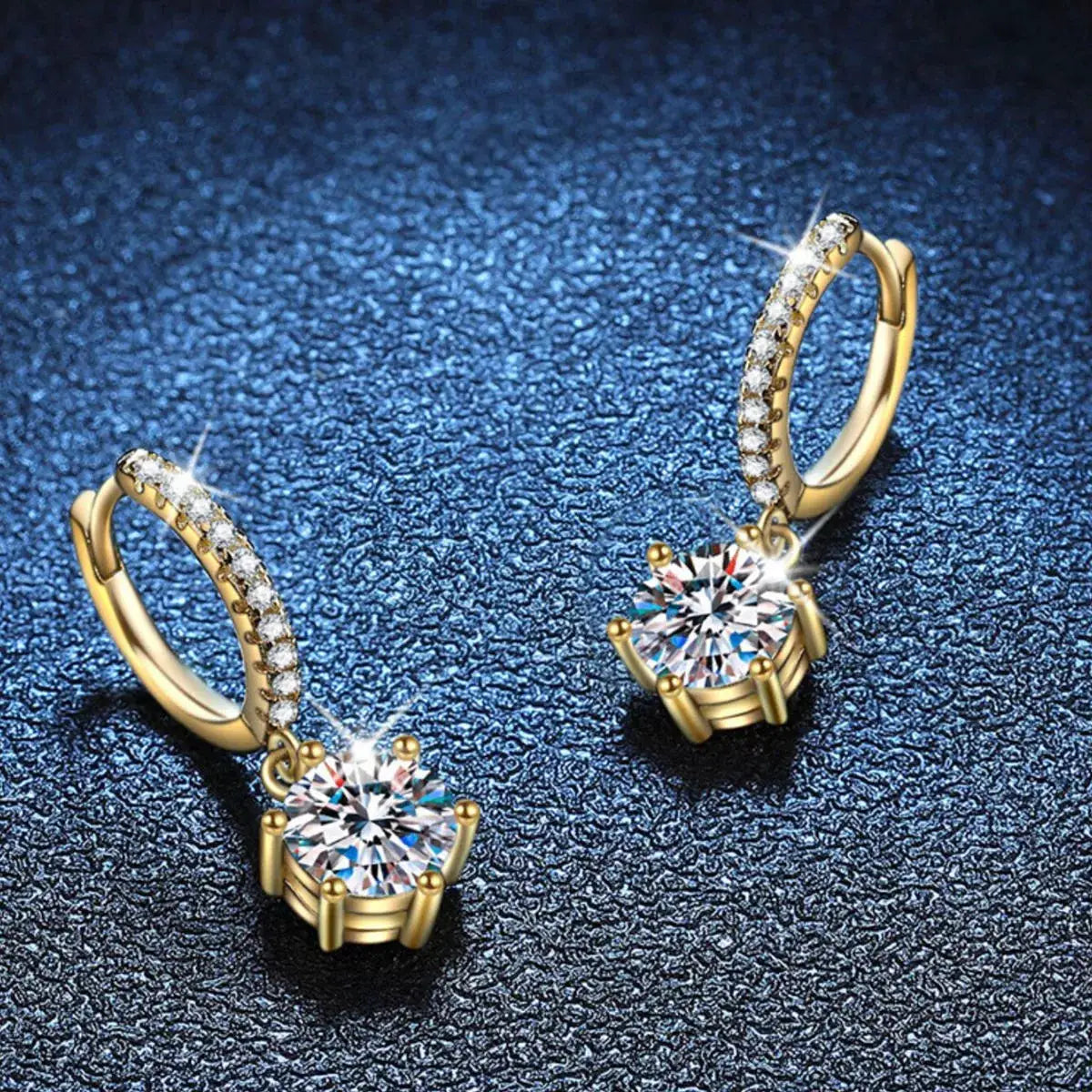 1 Carat 925 Sterling Silver Moissanite Drop Earrings by Trendsi