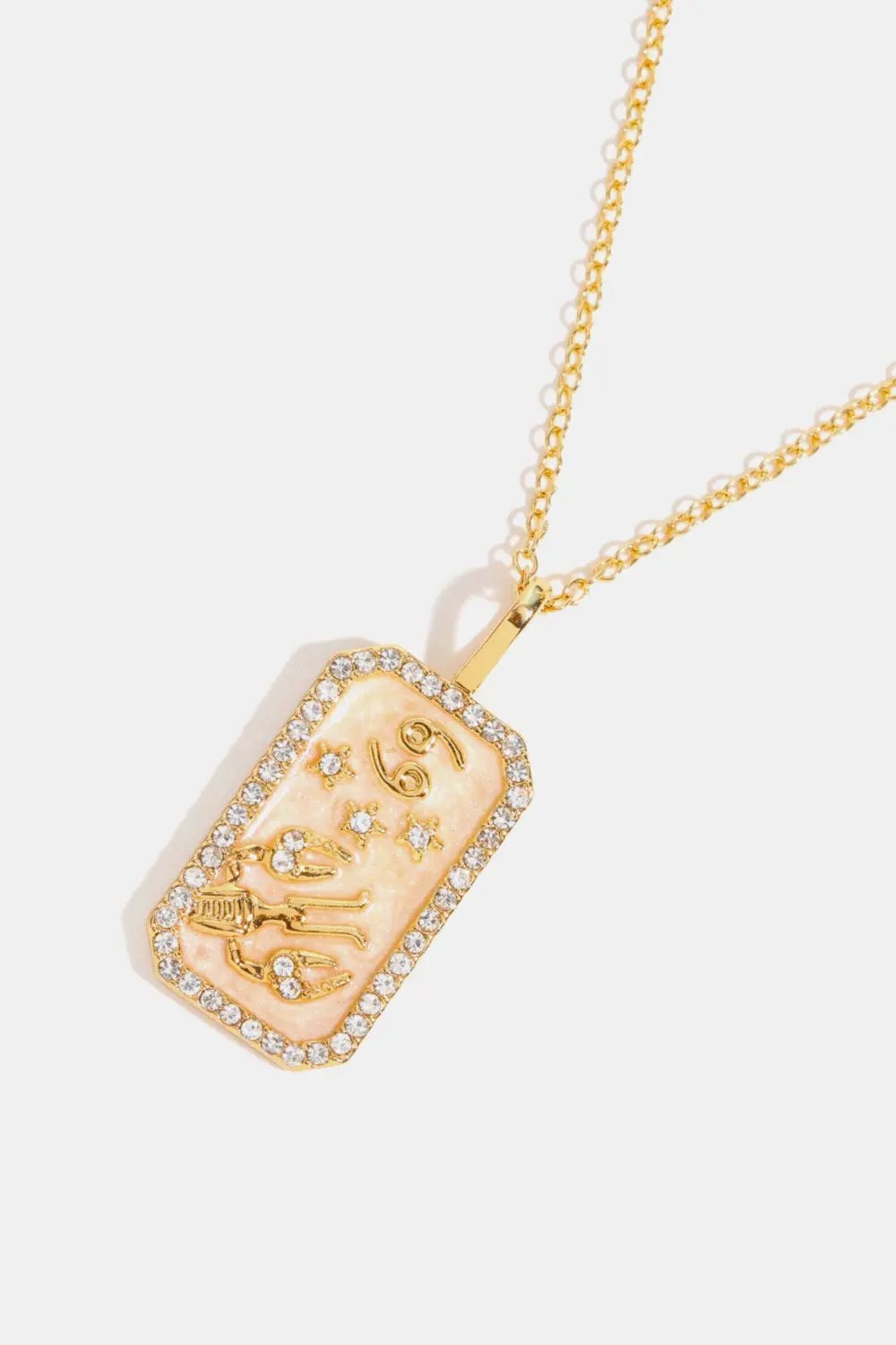 Rhinestone Constellation Pendant Copper Necklace by Trendsi