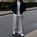 Preppy Style Hooded Cardigan Sweatshirt Men Autumn Loose Casual Short Coat Commute Outfit