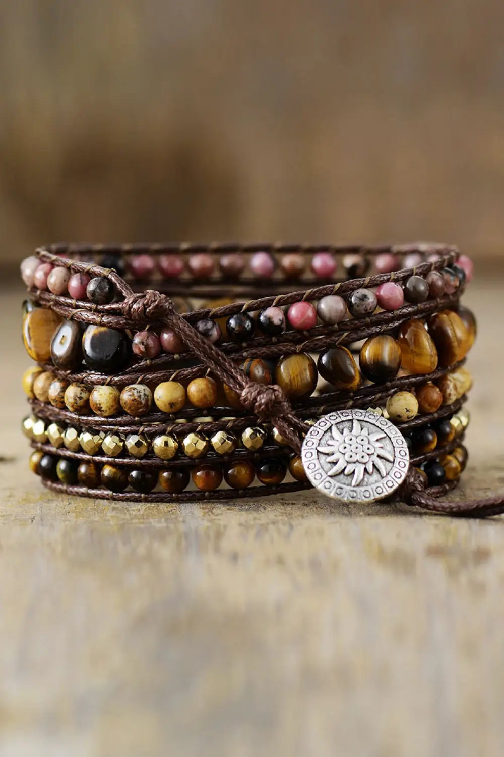 Natural Stone Layered Bracelet by Trendsi