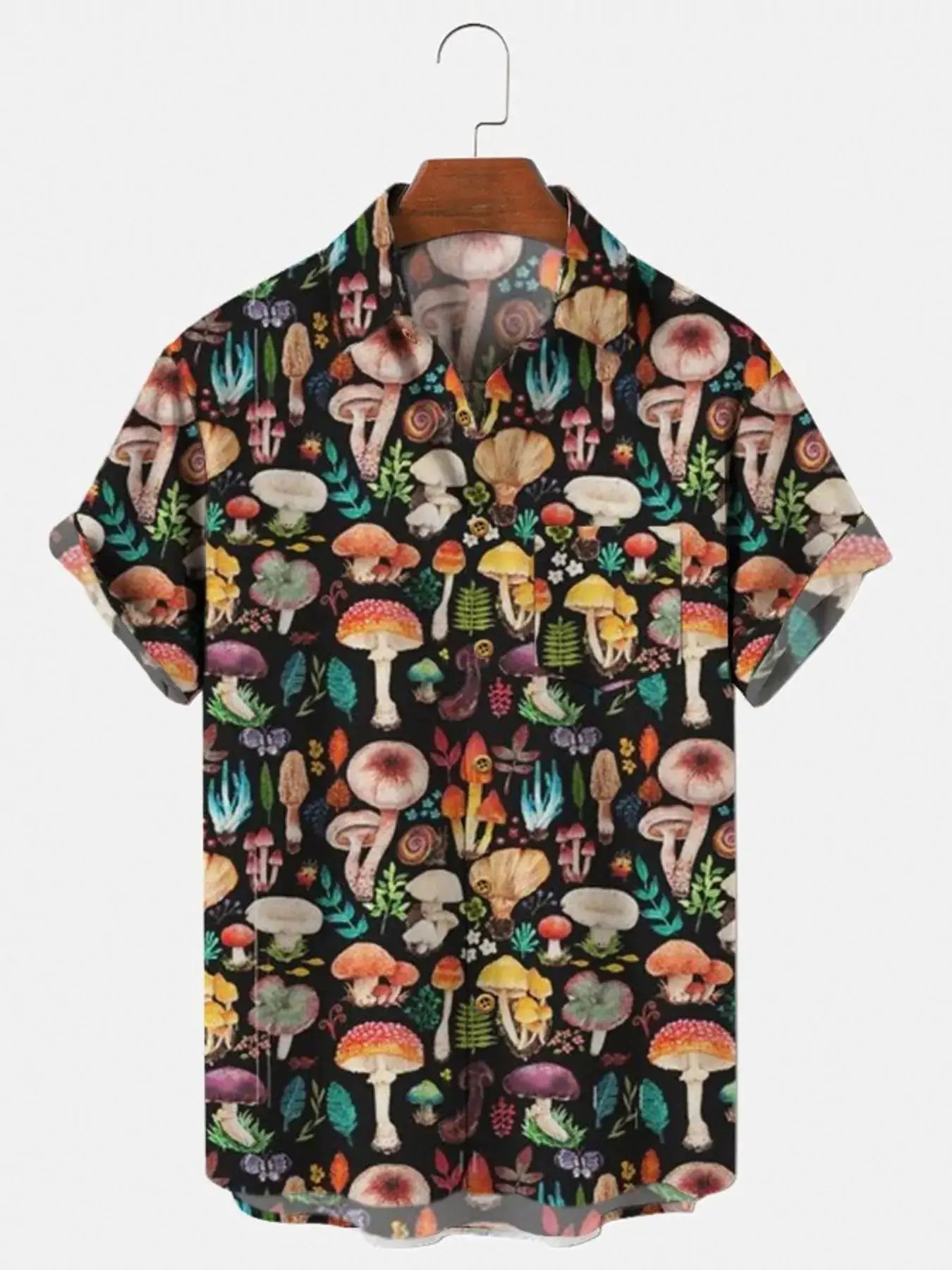 Men's Full Size Printed Button Up Shirt Plus Size by Trendsi