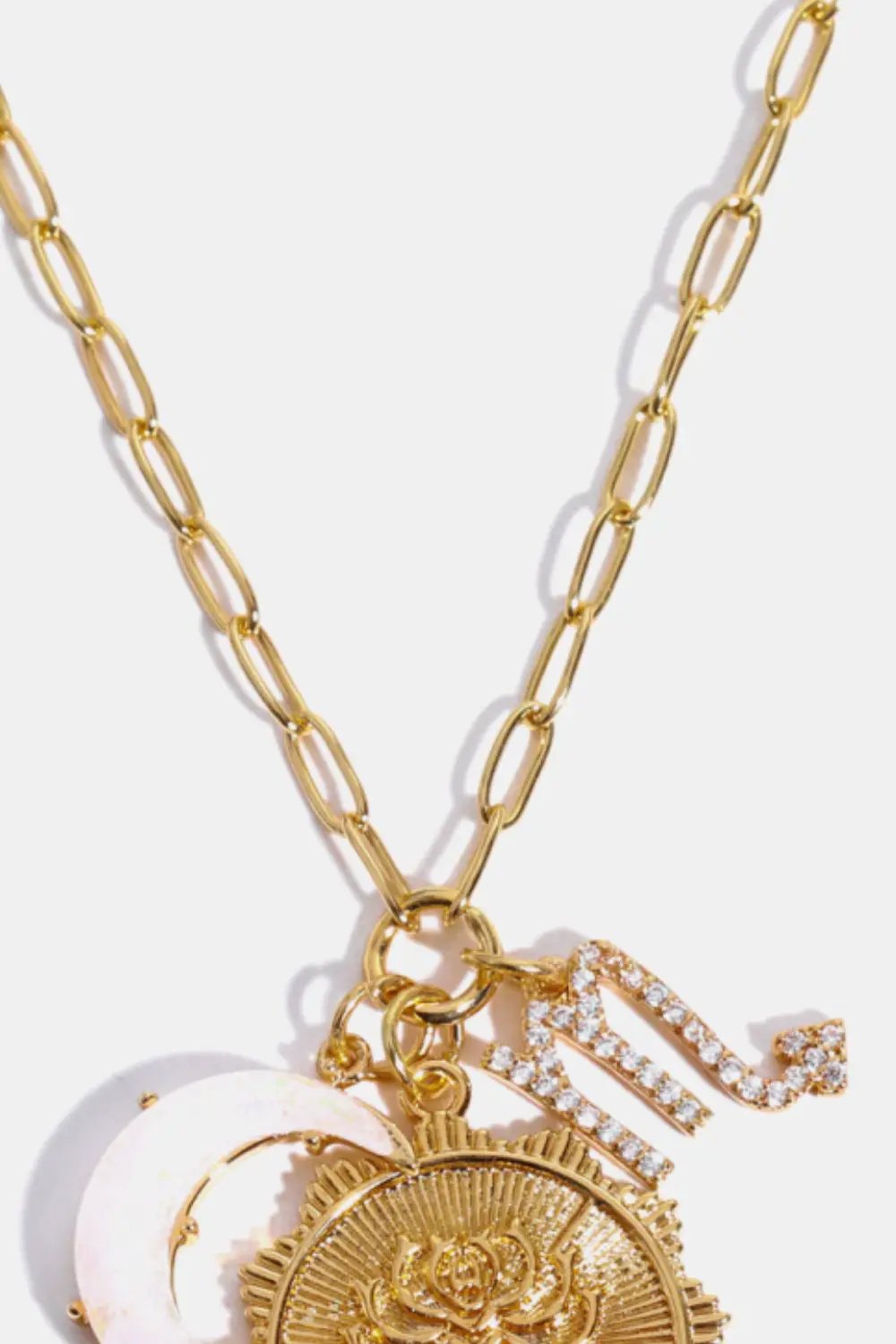 Constellation and Moon Pendant Copper Necklace by Trendsi