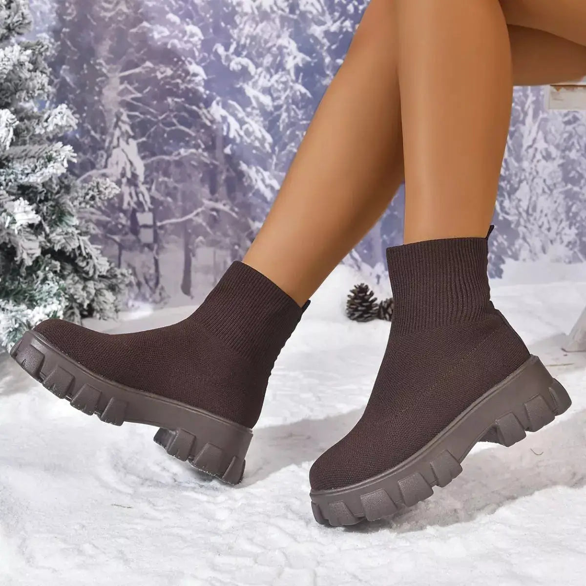 Round Toe Block Heels Boots by Trendsi