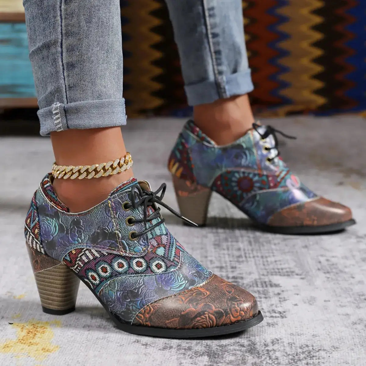 Point Toe Block Heels Ankle Boots by Trendsi
