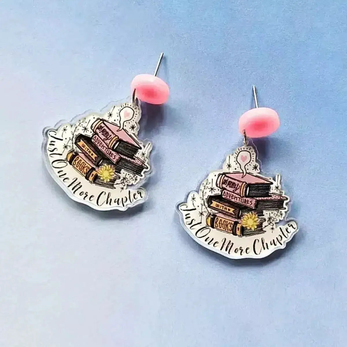 Book Stack Acrylic Drop Earrings by Trendsi