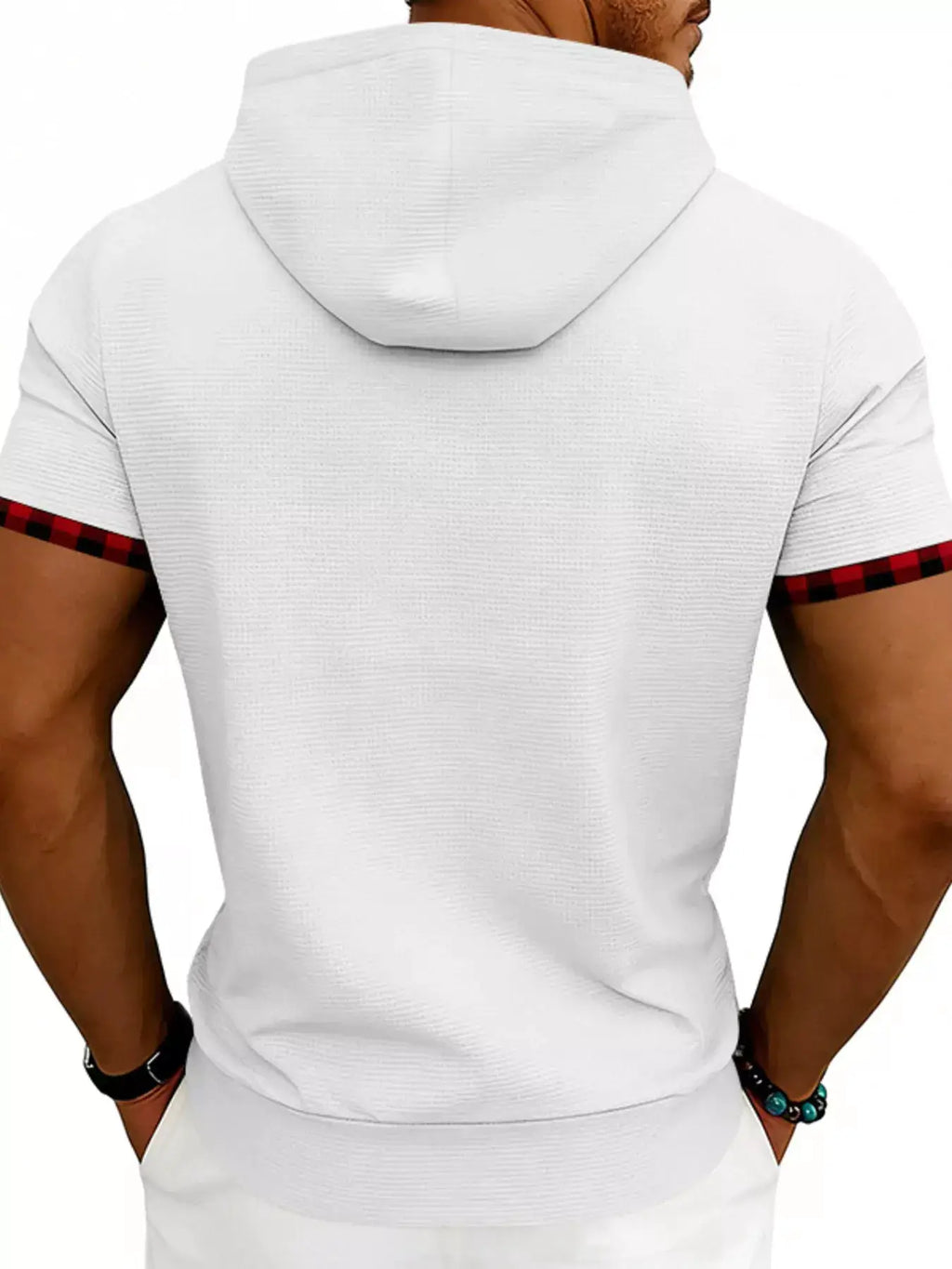 Men's Full Size Letter Graphic Short Sleeve Hooded Top Plus Size by Trendsi