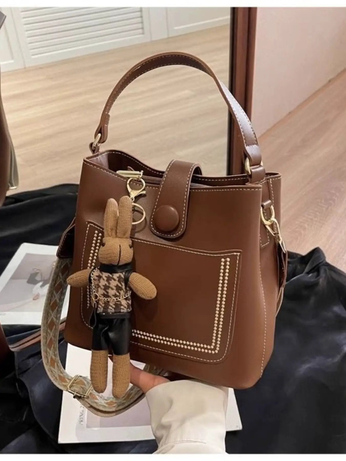 Bucket Crossbody Bag with Wide Strap by Trendsi