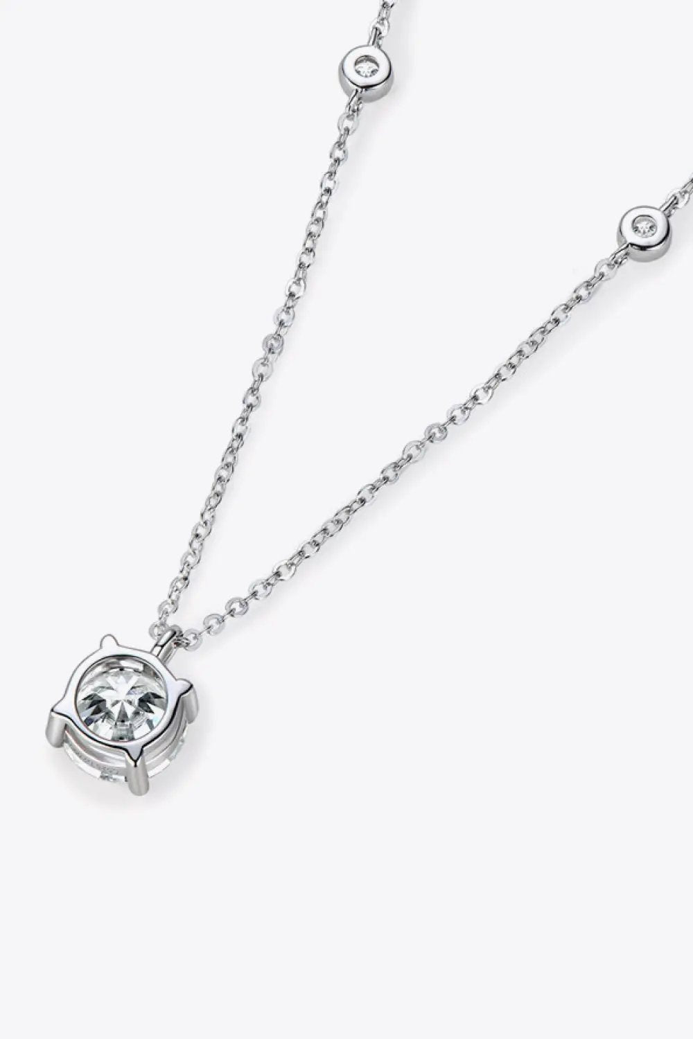 2 Carat Moissanite 4-Prong 925 Sterling Silver Necklace by Trendsi