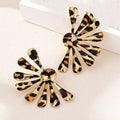 Leopard Print Fan-Shaped Earrings by Trendsi