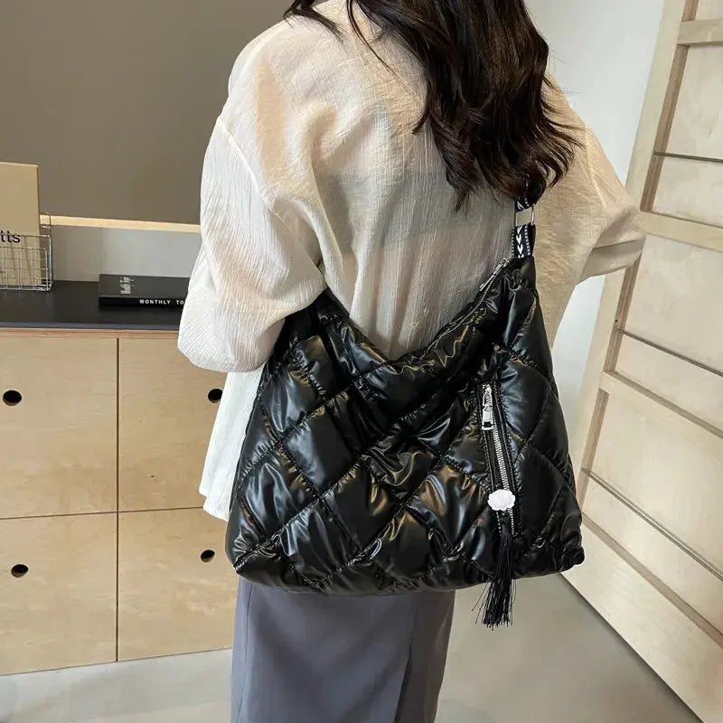 Quilted Nylon Travel Bag by Trendsi