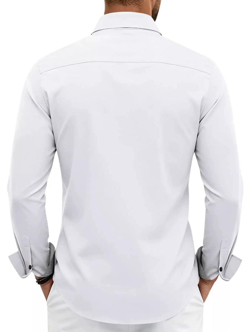 Men's Full Size Slim Fit Contrast Trim Shirt Plus Size by Trendsi