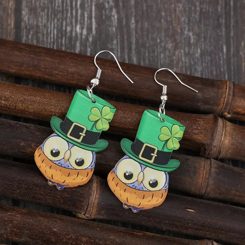 Owl Acrylic Dangle Earrings by Trendsi