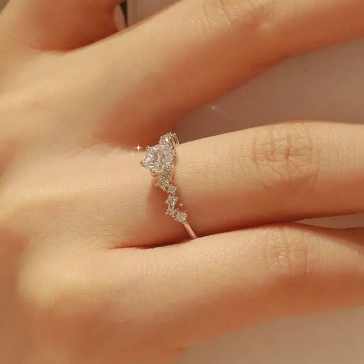 1 Carat Moissanite 925 Sterling Silver Ring by Trendsi