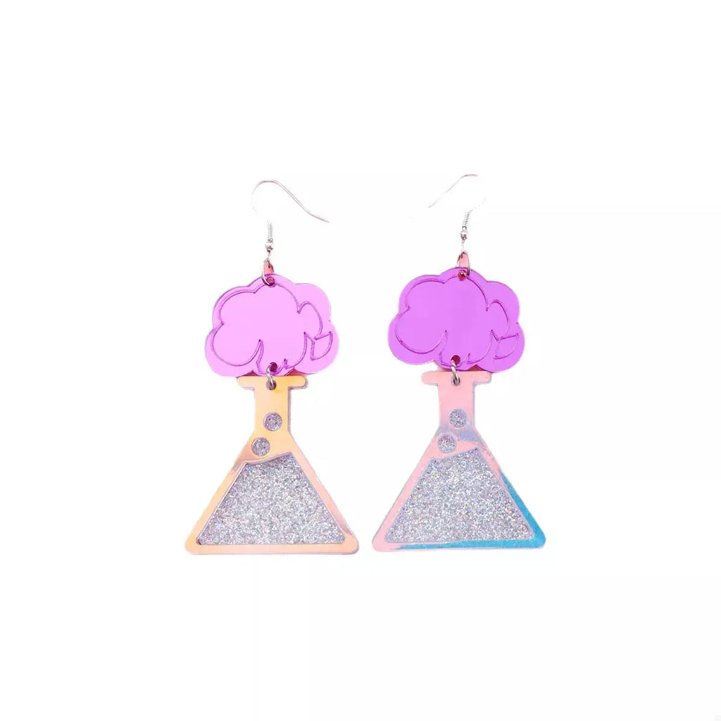 Funky Science Beaker Dangle Earrings by Trendsi