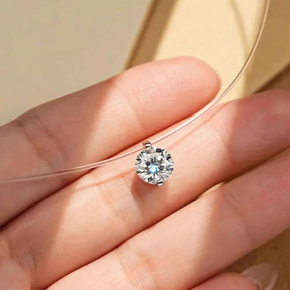 1 Carat Moissanite 925 Sterling Silver Necklace by Trendsi