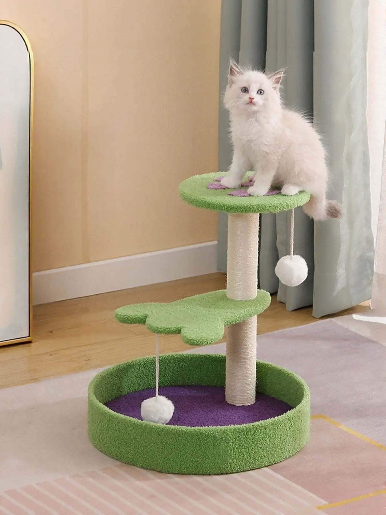 Cat Scratching Post with Cat Bed and Toy by Trendsi