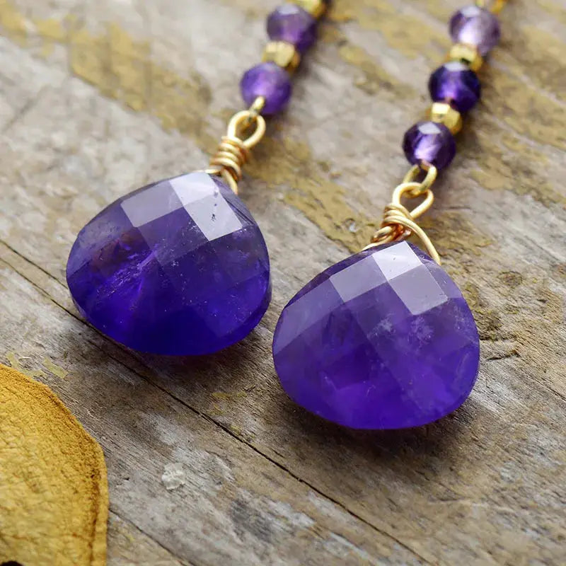 Natural Stone Bead Shape Earrings by Trendsi