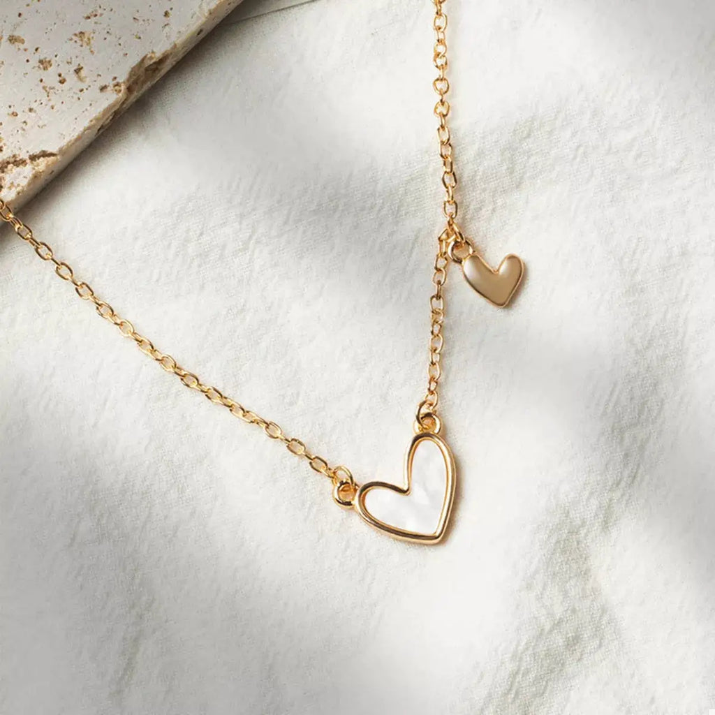 Alloy Heart Pendant Necklace by Trendsi