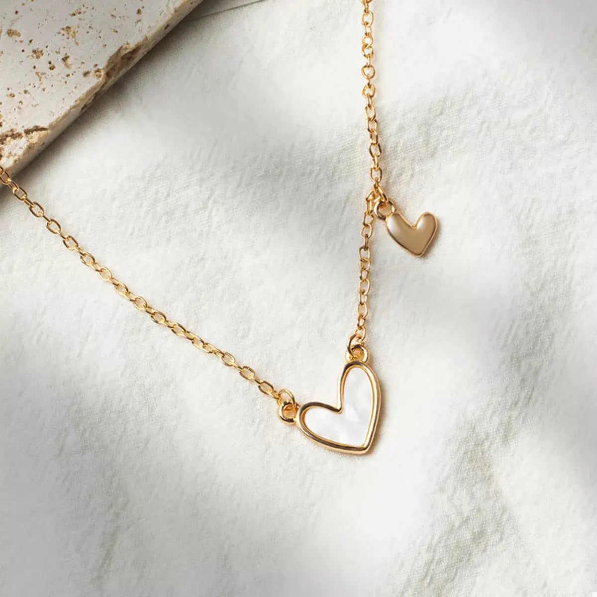 Alloy Heart Pendant Necklace by Trendsi
