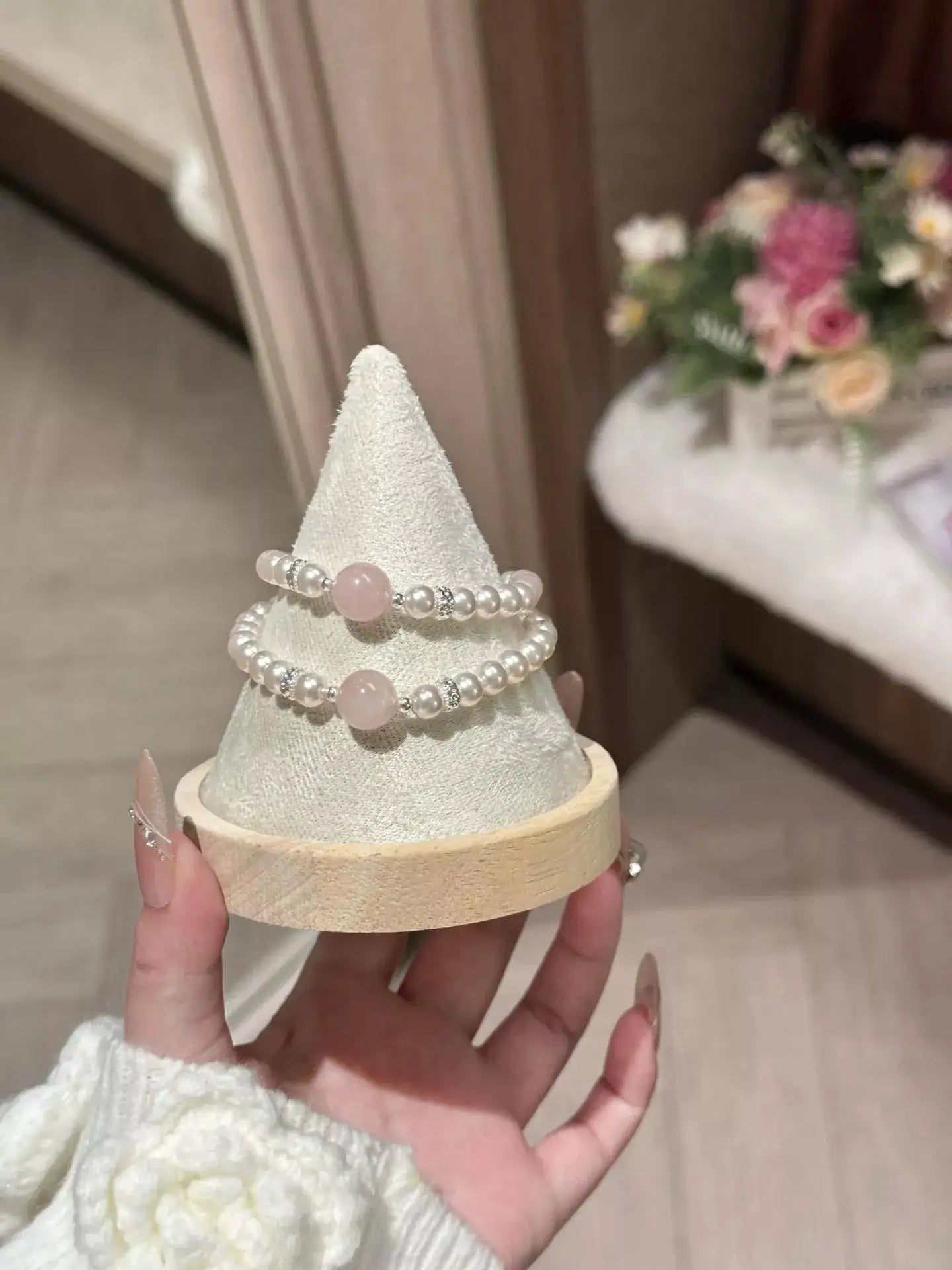 Alloy Pearl Bracelet by Trendsi