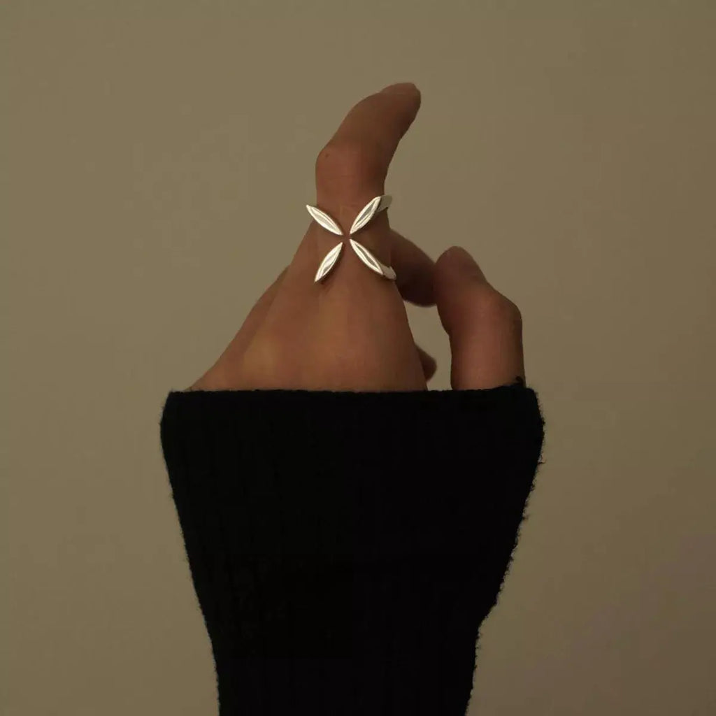 Stainless Steel Crisscross Open Ring by Trendsi