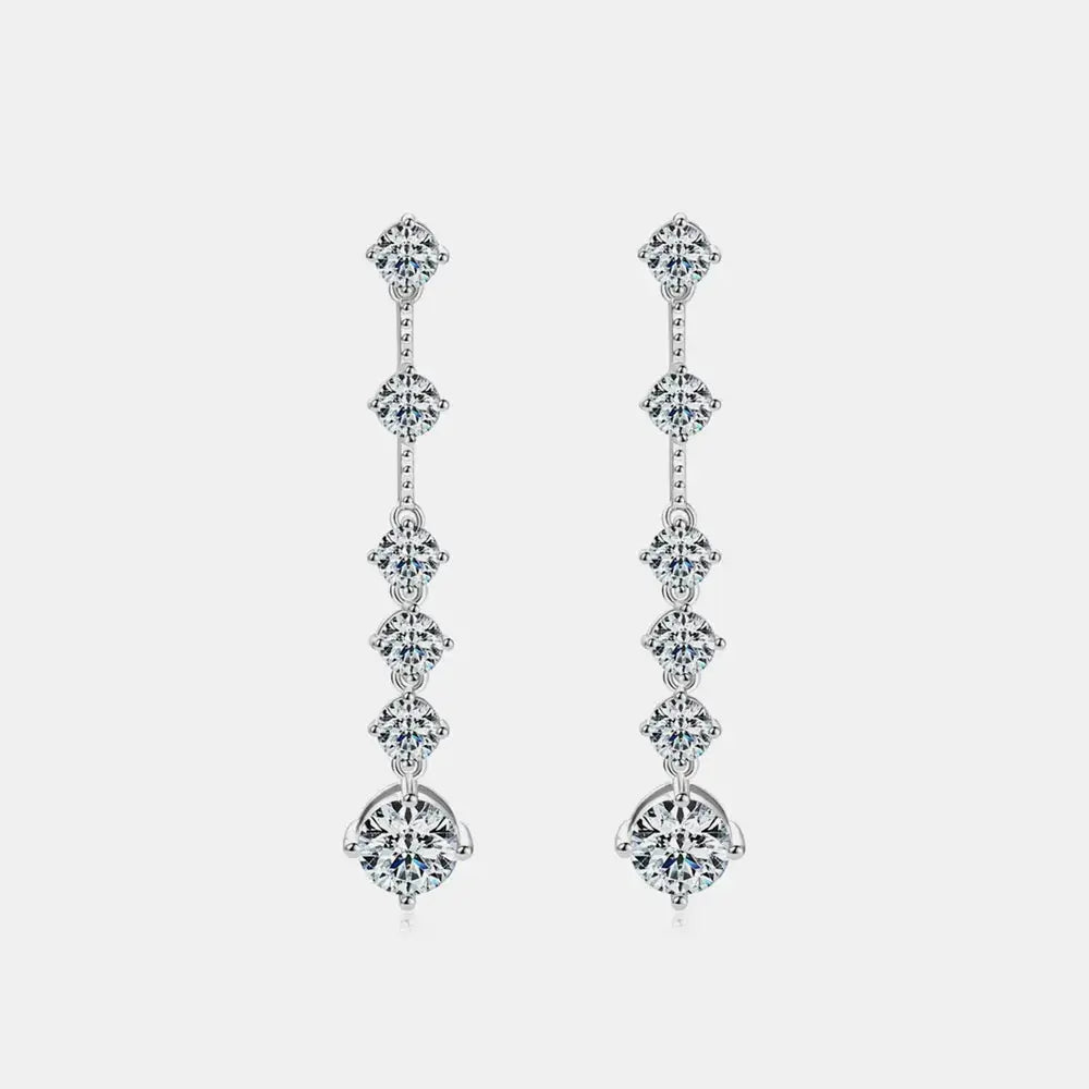 4 Carat Moissanite 925 Sterling Silver Earrings by Trendsi