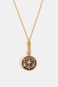 Vintage Blue Sandstone Pendant Copper Necklace by Trendsi