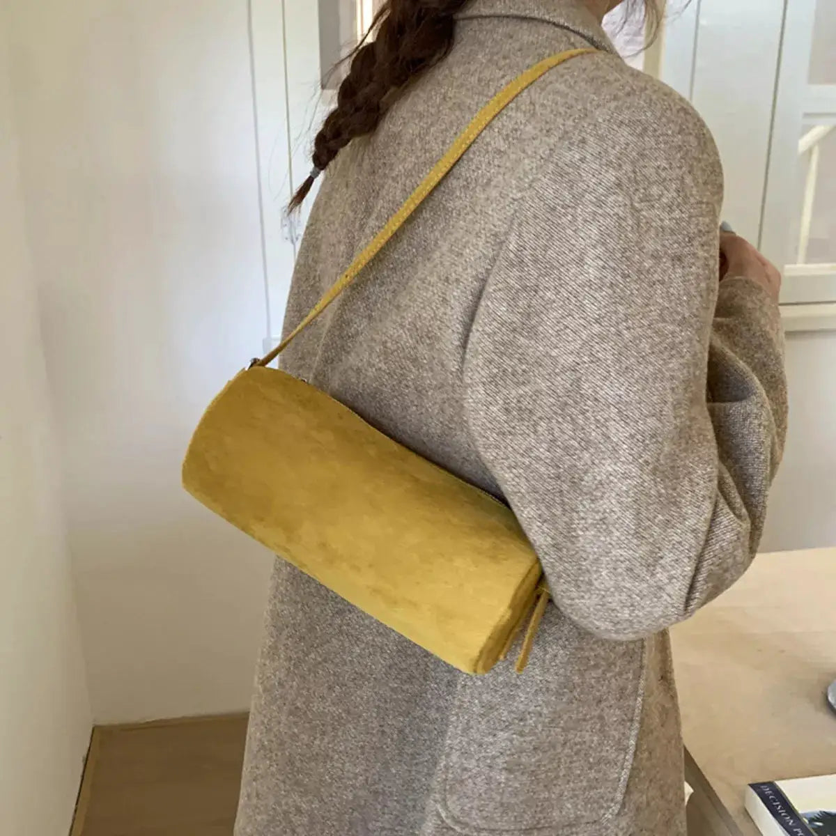 Retro Cylinder Shoulder Bag by Trendsi