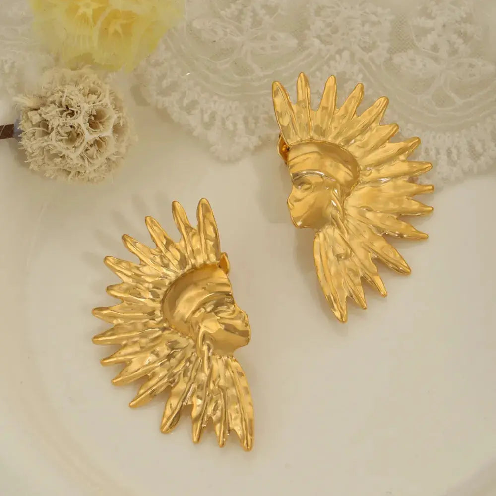 Titanium Steel Gold-Plated Earrings by Trendsi