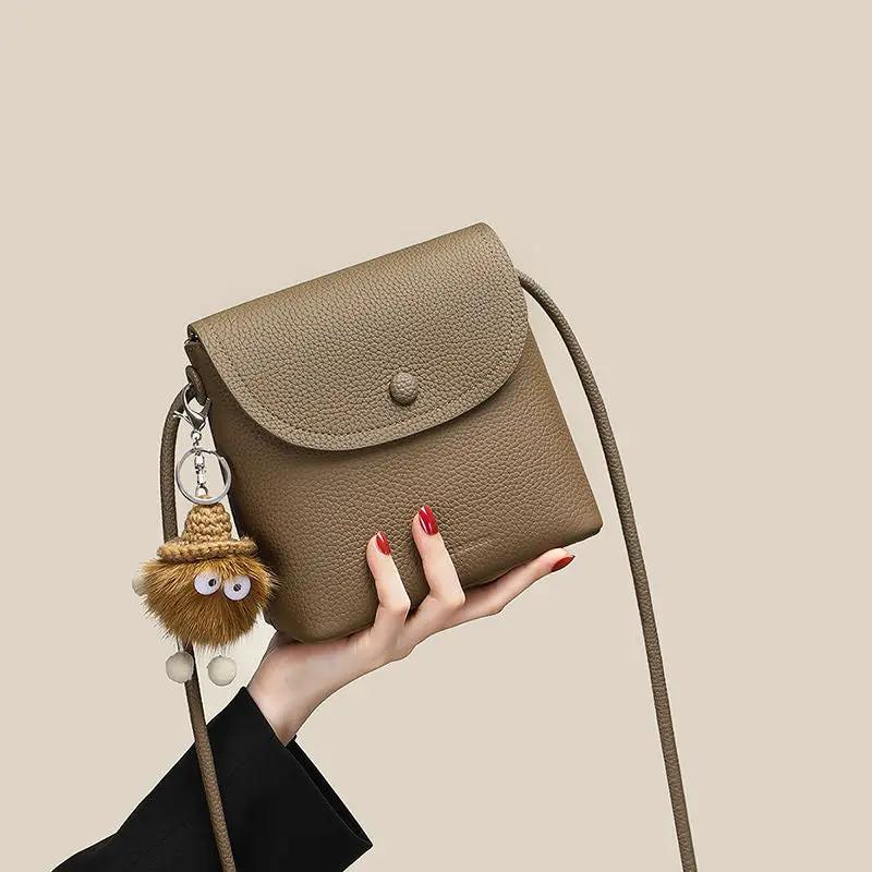 Leather Flap Crossbody Bag by Trendsi