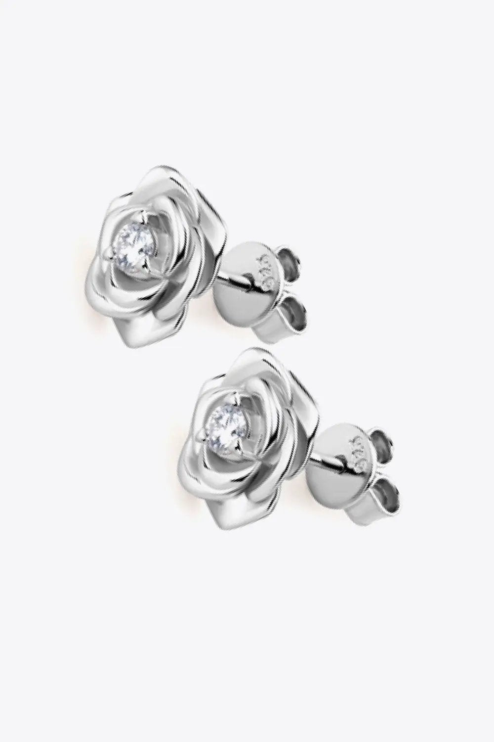 Adored Moissanite Flower 925 Sterling Silver Earrings by Trendsi