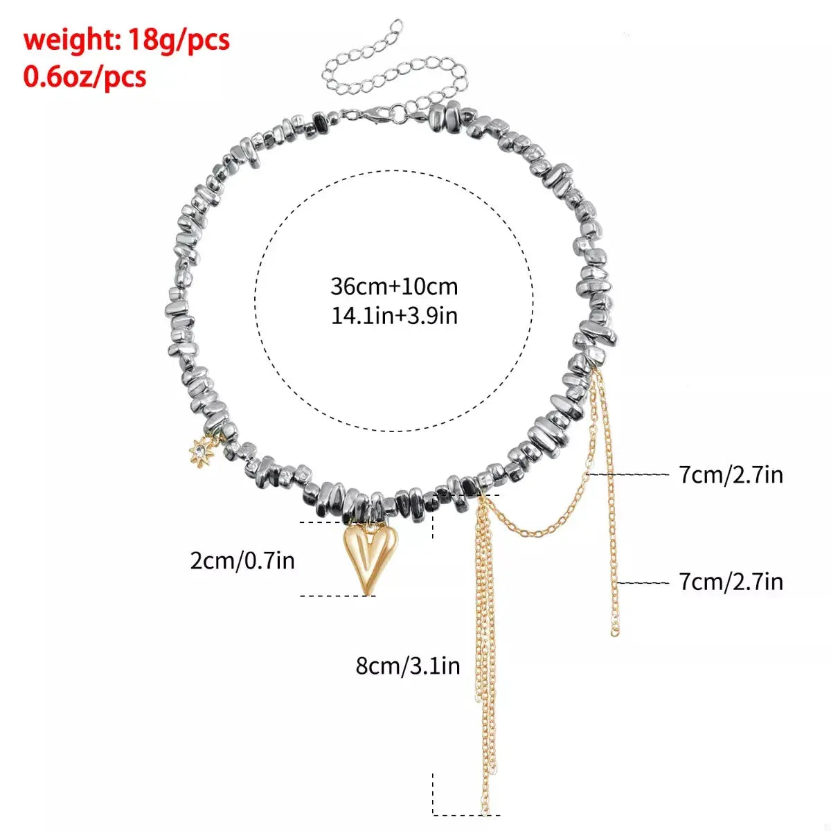 Silver-Plated Heart Necklace by Trendsi