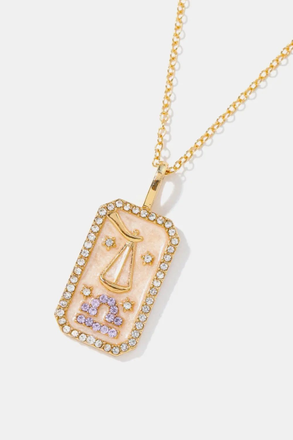 Rhinestone Constellation Pendant Copper Necklace by Trendsi