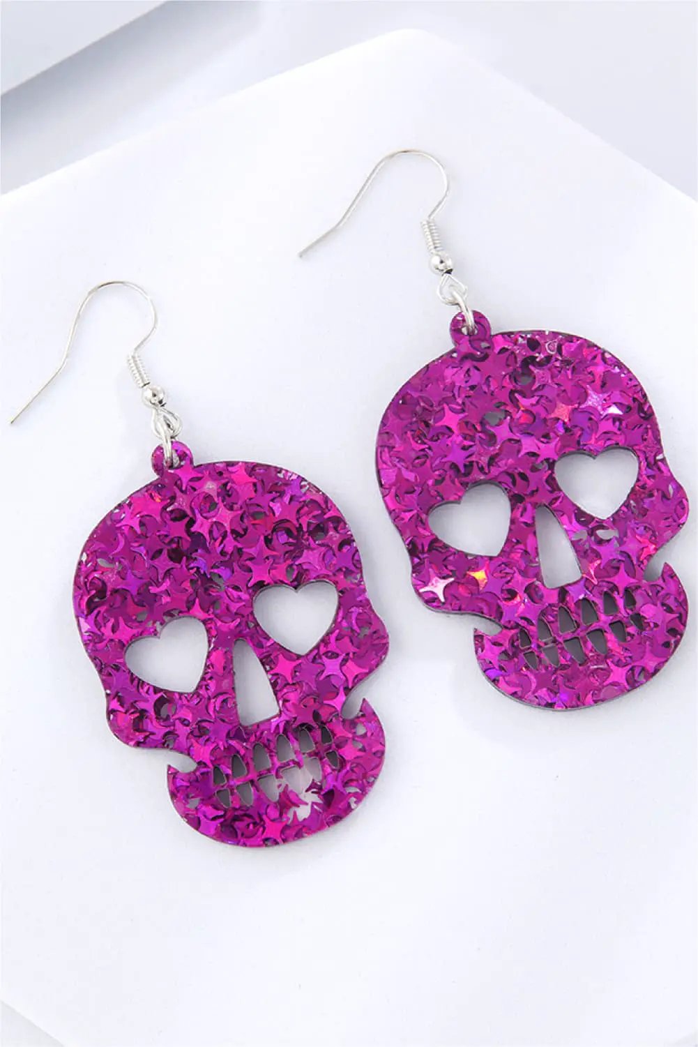 Acrylic Skull Drop Earrings by Trendsi