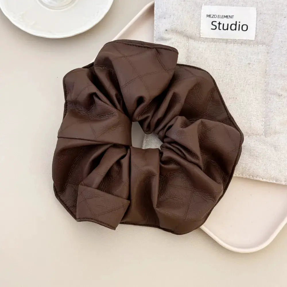 3-Piece PU Leather Elastic Hair Scrunchy by Trendsi